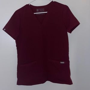 Maroon figs casma scrub top xs